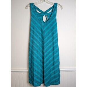 The North Face Women's Large Green Striped Racerback Tank Dress Sleeveless Sport